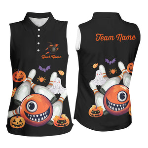 Funny Halloween Bowling Custom Women Bowling Sleeveless Polo Shirts Halloween Bowling tank top NQS8412