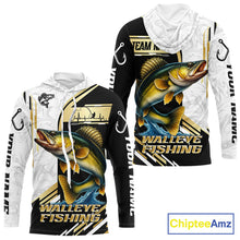 Load image into Gallery viewer, Personalized Walleye fishing shirts Custom sun protection Walleye fishing team jerseys | Gold NQS11372