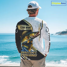 Load image into Gallery viewer, Personalized Walleye fishing shirts Custom sun protection Walleye fishing team jerseys | Gold NQS11372