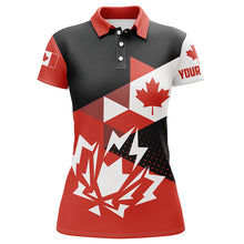 Load image into Gallery viewer, Womens golf polo shirts Canadian flag patriotic personalized Canada ladies golf top NQS5874