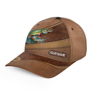 Northern Pike fishing hats for men, women custom name baseball best Pike fisherman fishing hats NQS8623