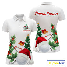 Load image into Gallery viewer, Christmas golf ball clubs Women&#39;s polo golf shirts Custom Christmas team golf jerseys NQS10805