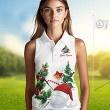 Load image into Gallery viewer, Christmas golf ball clubs Women Sleeveless polo shirts Custom Christmas team golf jerseys NQS10805