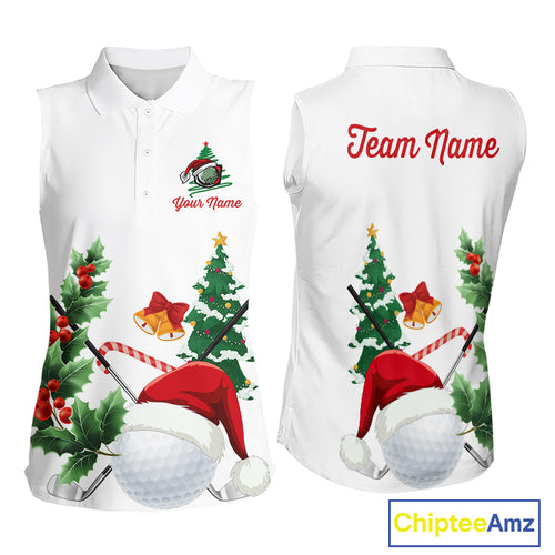 Christmas golf ball clubs Women Sleeveless polo shirts Custom Christmas team golf jerseys NQS10805