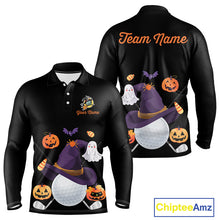 Load image into Gallery viewer, Funny pumpkin golf ball clubs Men&#39;s polo golf shirts Custom Halloween team golf jerseys NQS10807