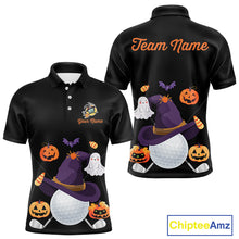 Load image into Gallery viewer, Funny pumpkin golf ball clubs Men&#39;s polo golf shirts Custom Halloween team golf jerseys NQS10807
