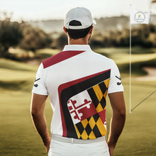 Load image into Gallery viewer, Personalized Maryland flag mens golf polo shirts custom patriotic golf outfit men NQS11386