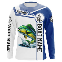 Load image into Gallery viewer, Mahi mahi fishing Customize name and boat name tournament long sleeves fishing shirts NQS1578