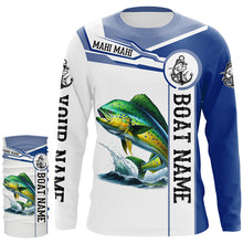 Load image into Gallery viewer, Mahi mahi fishing Customize name and boat name tournament long sleeves fishing shirts NQS1578