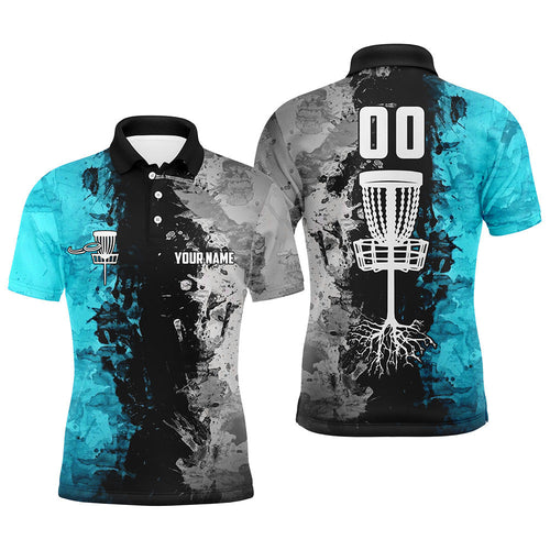 Custom name and number Disc Golf basket Men polo shirts, disc golf shirts for men | Turquoise NQS7413