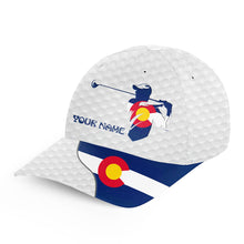 Load image into Gallery viewer, Golfer hat custom name Colorado flag golf hats patriot golf white Unisex Baseball mens golf hats NQS7992