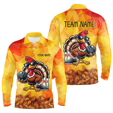 Load image into Gallery viewer, Personalized Funny Turkey Autumn Bowling Shirts For Men, Thanksgiving Bowling Shirts Team Uniform NQS8641