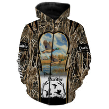 Load image into Gallery viewer, Mallard Duck hunting waterfowl camo hunting custom name 3D all over printed shirts NQSD51