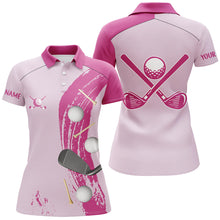 Load image into Gallery viewer, Personalized golf polos shirts for women custom golf ball clubs Golf items ladies golf tops | Pink NQS7589