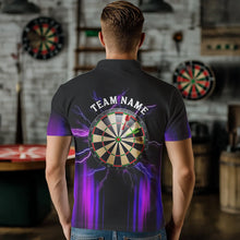 Load image into Gallery viewer, Black and Purple Light Darts Polo, Quarter Zip Shirt For Men Custom Darts Jerseys For Team NQS9334