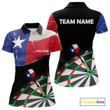 Load image into Gallery viewer, Texas Flag Dartboard Shirt for Women Custom Dart jerseys for team, patriotic dart league shirts NQS11408