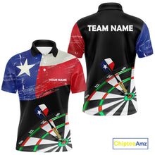 Load image into Gallery viewer, Texas Flag Dartboard Shirt for mens Custom Dart jerseys for team, patriotic dart league shirts NQS11408