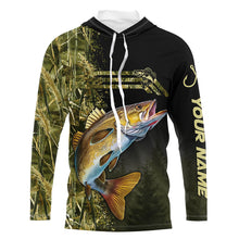 Load image into Gallery viewer, Walleye fishing camouflage Custom performance long sleeve Fishing Shirts, Walleye Fishing jerseys NQS4863