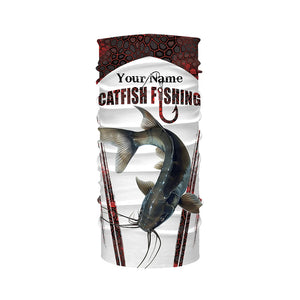 Catfish fishing red camo Custom Name Fishing Shirts UV Protection Gift For Fisherman NQS5166