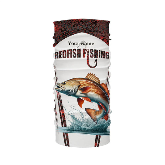 Redfish fishing red camo Custom Name 3D Fishing Shirts UV Protection Gift For Fisherman NQS5168