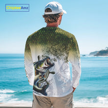 Load image into Gallery viewer, Bass fishing scales pattern Custom performance long sleeve Fishing Shirts, Bass Fishing jersey NQS10087