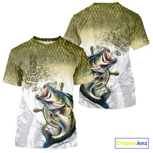 Load image into Gallery viewer, Bass fishing scales pattern Custom performance long sleeve Fishing Shirts, Bass Fishing jersey NQS10087