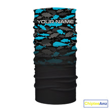 Load image into Gallery viewer, Fishing black and blue camouflage UV long sleeve hooded camo fishing shirts Custom fishing apparel NQS10600