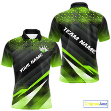 Load image into Gallery viewer, Green Bowling Custom Men Bowling Polo, Quarter zip Shirts Bowling Team Jerseys Bowling Tournament NQS10604
