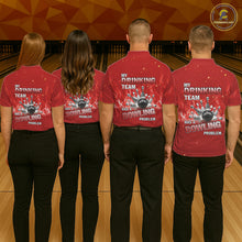 Load image into Gallery viewer, Personalized Red Flame Funny Bowling shirts for Women My drinking team has a bowling problem NQS11615