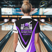 Load image into Gallery viewer, Custom bowling polo shirts for women I'm not swearing, I'm using my bowling words purple bowl shirts NQS7434