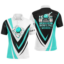 Load image into Gallery viewer, Custom bowling polo shirts for men I'm not swearing, I'm using my bowling words Cyan blue bowl shirts NQS7435