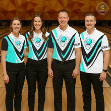 Load image into Gallery viewer, Custom bowling polo shirts for men I'm not swearing, I'm using my bowling words Cyan blue bowl shirts NQS7435