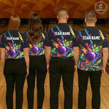 Load image into Gallery viewer, Colorful bowling jerseys Bowling Polo, 1/4 Zip Shirt for Men Custom Bowling Team shirts for bowlers NQS7597