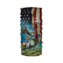 Load image into Gallery viewer, Largemouth Bass Fishing 3D American Flag Patriotic Customize name fishing shirts NQS432