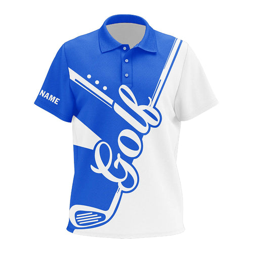 Blue and white golf clubs Kid Golf Polo Shirts custom golf tops for Kid, Children's golf apparel NQS9141
