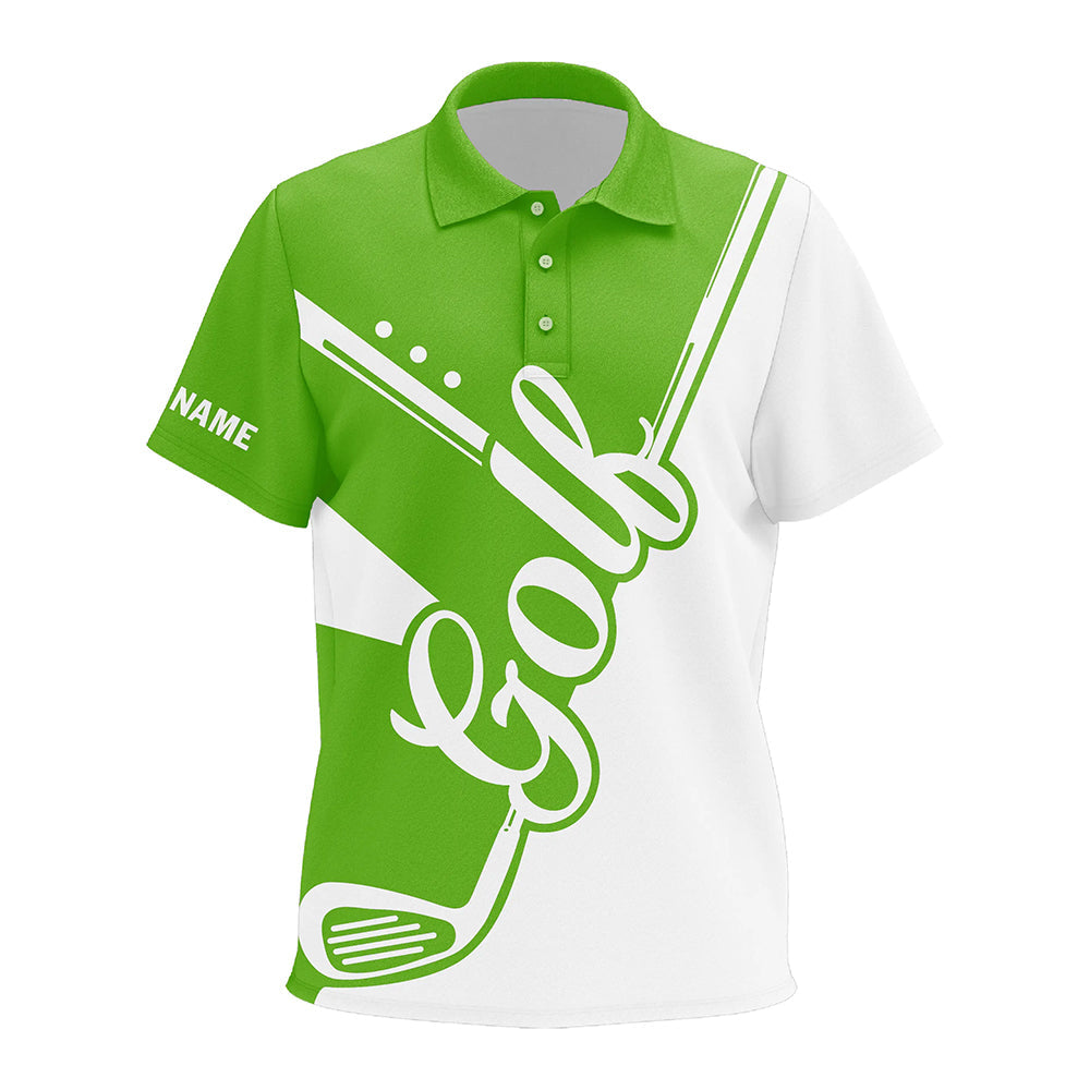 Green and white golf clubs Kid Golf Polo Shirts custom golf tops for Kid, Children's golf apparel NQS9142