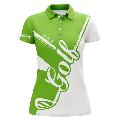 Green and white golf clubs Womens Golf Polo Shirts custom golf tops for women, lady golf apparel NQS9142