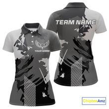 Load image into Gallery viewer, Personalized Gray camo Golf polo shirts for women custom camo golf shirt, unique golf gifts NQS9944
