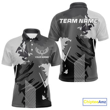 Load image into Gallery viewer, Personalized Gray camo Golf polo shirts for men custom camo golf shirts, unique golf gifts NQS9944