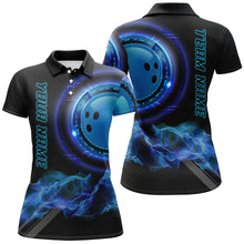Load image into Gallery viewer, Blue Bowling Shirts for Women Personalized Bowling Team Jersey Custom Bowling Polo, Quarter-Zip Shirts NQS8452