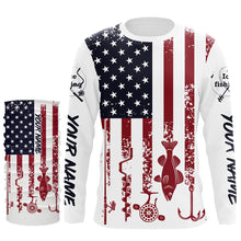Load image into Gallery viewer, American Flag Walleye Ice Fishing Shirts Custom Patriotic Fishing Jersey For Fisherman NQS9159
