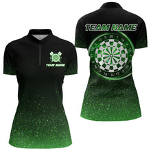 Load image into Gallery viewer, Black &amp; Green glitter Lucky Darts Shirt For Women Custom St Patrick Day Darts Jersey for Team NQS9363