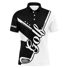 Load image into Gallery viewer, Black and white golf clubs Mens golf polo shirts custom golf outfits men, mens golf clothes NQS6126