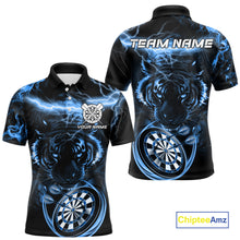 Load image into Gallery viewer, Personalized Blue Lightning Thunder Storm Tiger Darts Shirts For Men Custom Dart Team Jerseys NQS10441