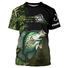 Load image into Gallery viewer, Crappie fishing camouflage Custom long sleeve Fishing Shirts for men, women, Crappie Fishing jerseys NQS4124