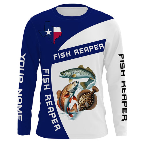 Texas Slam Redfish, Speckled Trout, Flounder Fishing Customize Name 3D All Over Printed Shirts NQS455