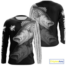Load image into Gallery viewer, Striped Bass performance Fishing Shirts Custom Striper Fishing Long Sleeve Tournament Fishing Shirts NQS10113