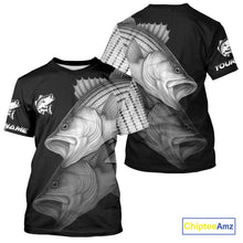 Load image into Gallery viewer, Striped Bass performance Fishing Shirts Custom Striper Fishing Long Sleeve Tournament Fishing Shirts NQS10113