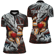 Load image into Gallery viewer, Red Magma texture Custom Dragon Flame Bowling Team Shirts Women Bowling League Jerseys Bowler Outfit NQS8252