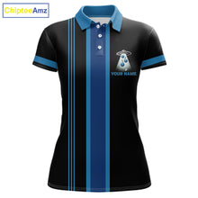 Load image into Gallery viewer, Black and Blue ufo alien Retro Bowling Polo, Quarter Zip Shirts for Women Custom Bowling Team Jersey NQS11462
